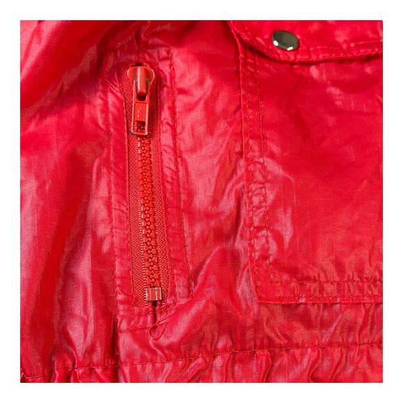 VTG 80s Tokens II Red Nylon Windbreaker Youth 7/8 Hoodie Kangaroo Pouch - Picture 6 of 11